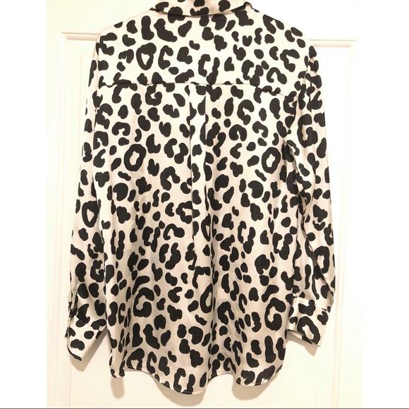 NWT Zara Leopard Print Satin Effect Blouse (Small) - Picture 3 of 7
